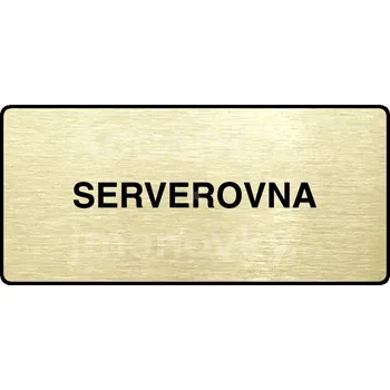 Informační tabulka Zlatý piktogram "SERVEROVNA" s černým&nbsp;textem a rámečkem&nbsp;-