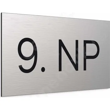 Informační tabulka Označení podlaží "9. NP" (300 x 150 mm) - stříbrná tabulka - černý popis