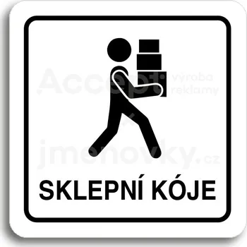 Informační tabulka Bílý piktogram "sklepní kóje" s černým textem a rámečkem&nbsp;-