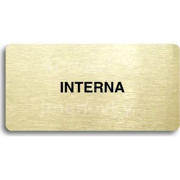 Informační tabulka Zlatý piktogram "INTERNA" s černým&nbsp;textem bez rámečku&nbsp;-