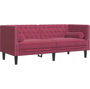 Pohovka Sofa Chesterfield dvoumístná, vínově červená, 174x74,5x70,5 cm
