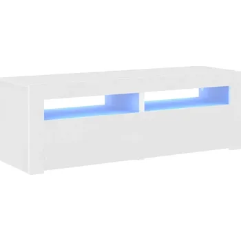 Televizní stolek TV stolek LED RGB 120x35x40 cm, bílý