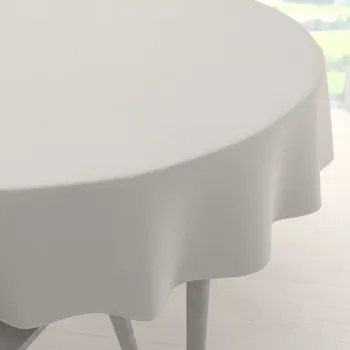 ubrus Dekorační kulatý ubrus BKS-403 Světle šedobéžový Ø 100 cm