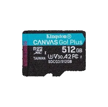 Paměťová karta Kingston paměťová karta 512GB microSDXC Canvas Go Plus Gen4 A2 U3 V30 Card + ADP