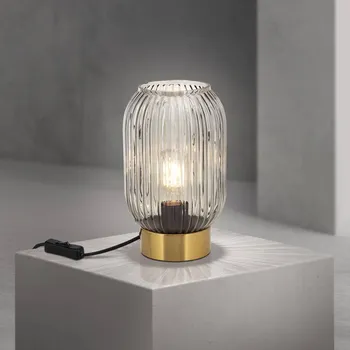 Lampička Orion Stolní lampa Carneval, kouřově šedá, sklo, výška 23,5 cm, E27 1 x 40 W - Doprava zdarma