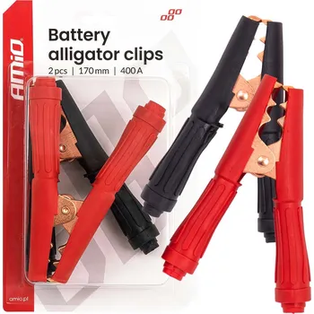 Auto-moto Kleště bateriové 400A červené + černé (pár) 170mm