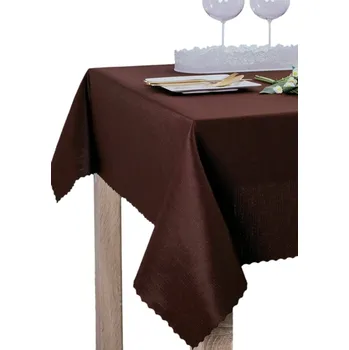 ubrus Teflonový jednobarevný ubrus- Tm. Hnědý 140x180 ovál