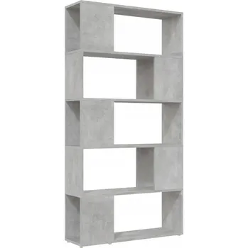 Knihovna Knižní regál s 5 přihrádkami 80x24x155 šedý betonu