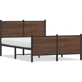 Postel Rám postele ocelový 120x190 cm, hnědý dub