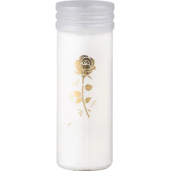 Svíčka Maják Svíčka Hřbitovní vklad 200g růže zlatá ~3 dny bílá litá