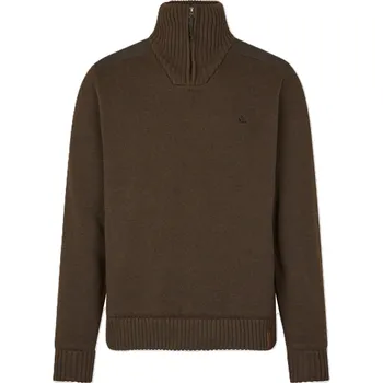 Pánský svetr Härkila / Seeland SEELAND pletený svetr Haze Windbreaker Knit Dark brown Velikost oblečení HA: XL