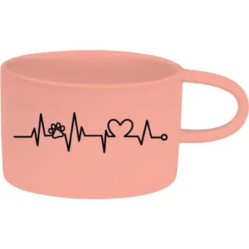 Hrnek Makronka s potiskem EKG tlapka a srdce