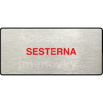 Značení Stříbrný&nbsp;piktogram "SESTERNA" s červeným textem a rámečkem&nbsp;-