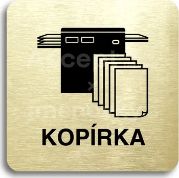 Informační tabulka Zlatý piktogram "kopírka" s černým&nbsp;textem bez rámečku&nbsp;-