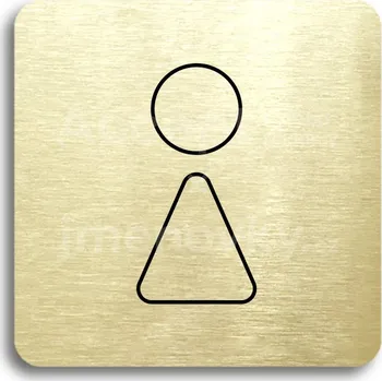 Informační tabulka Zlatý piktogram "WC ženy III" s černým&nbsp;textem bez rámečku&nbsp;-