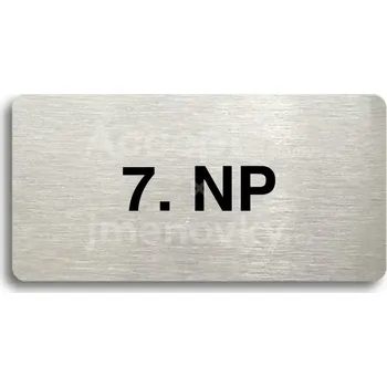 Informační tabulka Stříbrný piktogram "7. NP" s černým&nbsp;textem bez rámečku -