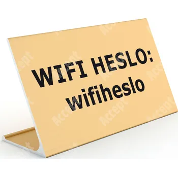 Jmenovka na stůl Informační stojánek D-62 "WIFI HESLO" - zlatá