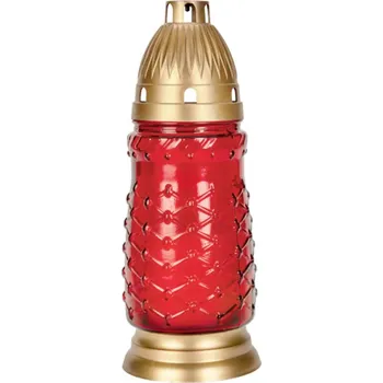 Svíčka Svíčka stromek 3034 - sklo, červená, 30 h