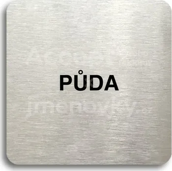 Informační tabulka Stříbrný piktogram "půda II" s černým textem bez rámečku -