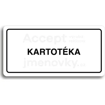 Informační tabulka Bílý piktogram "KARTOTÉKA" s černým textem a rámečkem&nbsp;-