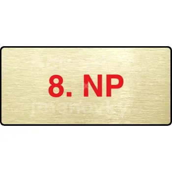 Značení Zlatý&nbsp;piktogram "8. NP" s červeným textem a rámečkem&nbsp;-