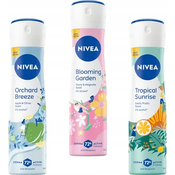 NIVEA Sada dámských antiperspirantů ve spreji ovocná květinová vůně 150 Ml x 3