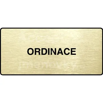 Značení Zlatý piktogram "ORDINACE" s černým textem a rámečkem -