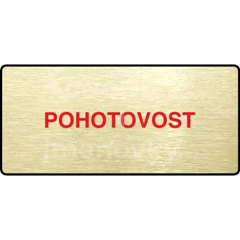 Značení Zlatý&nbsp;piktogram "POHOTOVOST" s červeným textem a rámečkem&nbsp;-