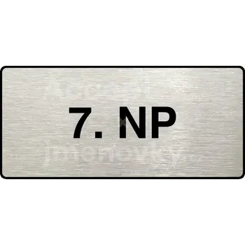 Značení Stříbrný piktogram "7. NP" s černým&nbsp;textem a rámečkem&nbsp;-