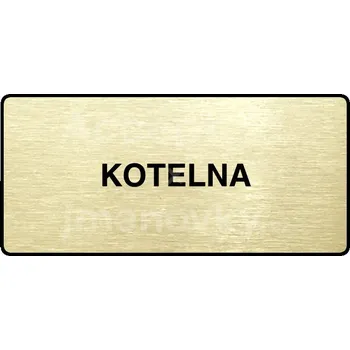 Informační tabulka Zlatý piktogram "KOTELNA" s černým&nbsp;textem a rámečkem&nbsp;-