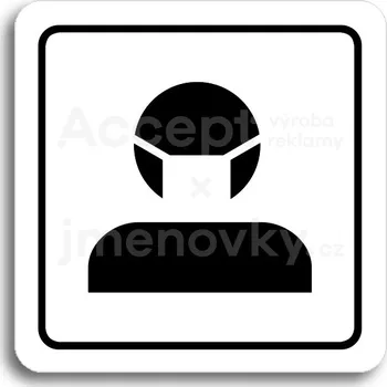 Informační tabulka Bílý piktogram "karanténa" s černým textem a rámečkem&nbsp;-