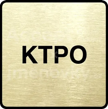 Informační tabulka Zlatý piktogram "KTPO" s černým&nbsp;textem a rámečkem&nbsp;-