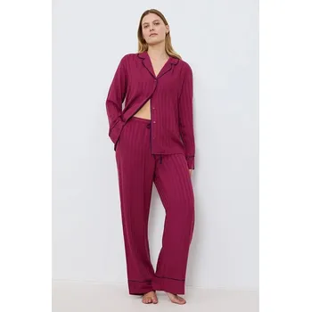 Dámské oblečení Propínací pyžamo Amourette Jacquard PW vínové 3XL