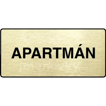 Informační tabulka Zlatý piktogram "APARTMÁN" s černým&nbsp;textem a rámečkem&nbsp;-