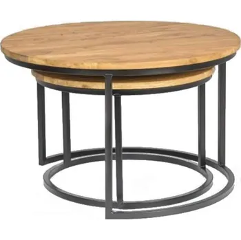 Konferenční stolek Set olejovaných a voskovaných dvou stolků Mango