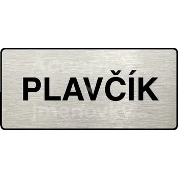 Značení Stříbrný piktogram "PLAVČÍK II" s černým textem a rámečkem -
