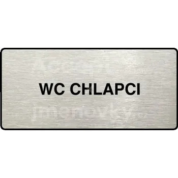 Značení Stříbrný piktogram "WC CHLAPCI" s černým&nbsp;textem a rámečkem&nbsp;-