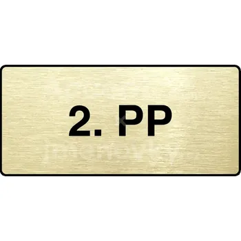 Značení Zlatý piktogram "2. PP" s černým&nbsp;textem a rámečkem&nbsp;-