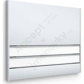 Informační tabulka Stříbrná&nbsp;dveřní tabulka&nbsp;SlimSlatz&nbsp;o velikosti&nbsp;187 x 145 mm&nbsp;s&nbsp;zásuvným systémem