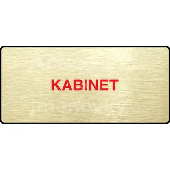 Značení Zlatý&nbsp;piktogram "KABINET" s červeným textem a rámečkem&nbsp;-