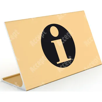 Jmenovka na stůl Informační stojánek D-62 "i" - zlatá