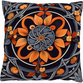 Povlak na polštářek Povlak na polštář 40x40 na zip velur - Květinová mandala