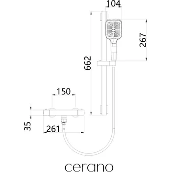 Vodovodní baterie Cerano - Termostatická vanová baterie Cube - chrom