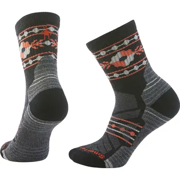 Pánské ponožky Dámské ponožky Smartwool W Hike Light Cushion Retro Floral Velikost ponožek: 34-37 / Barva: černá/oranžová