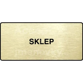 Informační tabulka Zlatý piktogram "SKLEP" s černým textem a rámečkem -