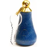 Klíčenka dřevěná bez gumy (modrá) - modrá - zlatý úchyt