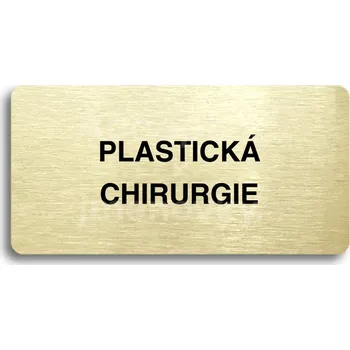 Informační tabulka Zlatý piktogram "PLASTICKÁ CHIRURGIE" s černým&nbsp;textem bez rámečku&nbsp;-