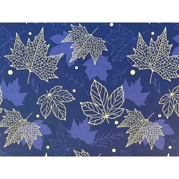 Mirtex Plátno DOMESTIK 145/27544-1 Javorové listy modré šíře 220cm Velkoobchod Ceník: VELKOOBCHOD: po celých rolích, bez odvíjení