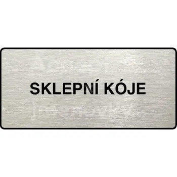 Informační tabulka Stříbrný piktogram "SKLEPNÍ KÓJE" s černým&nbsp;textem a rámečkem&nbsp;-
