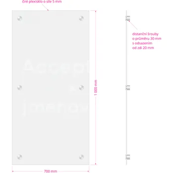 Informační tabulka Hlavní orientační tabule Clear CL6 (500 x 1 000 mm) - rozměr 500 x 1 000 mm
